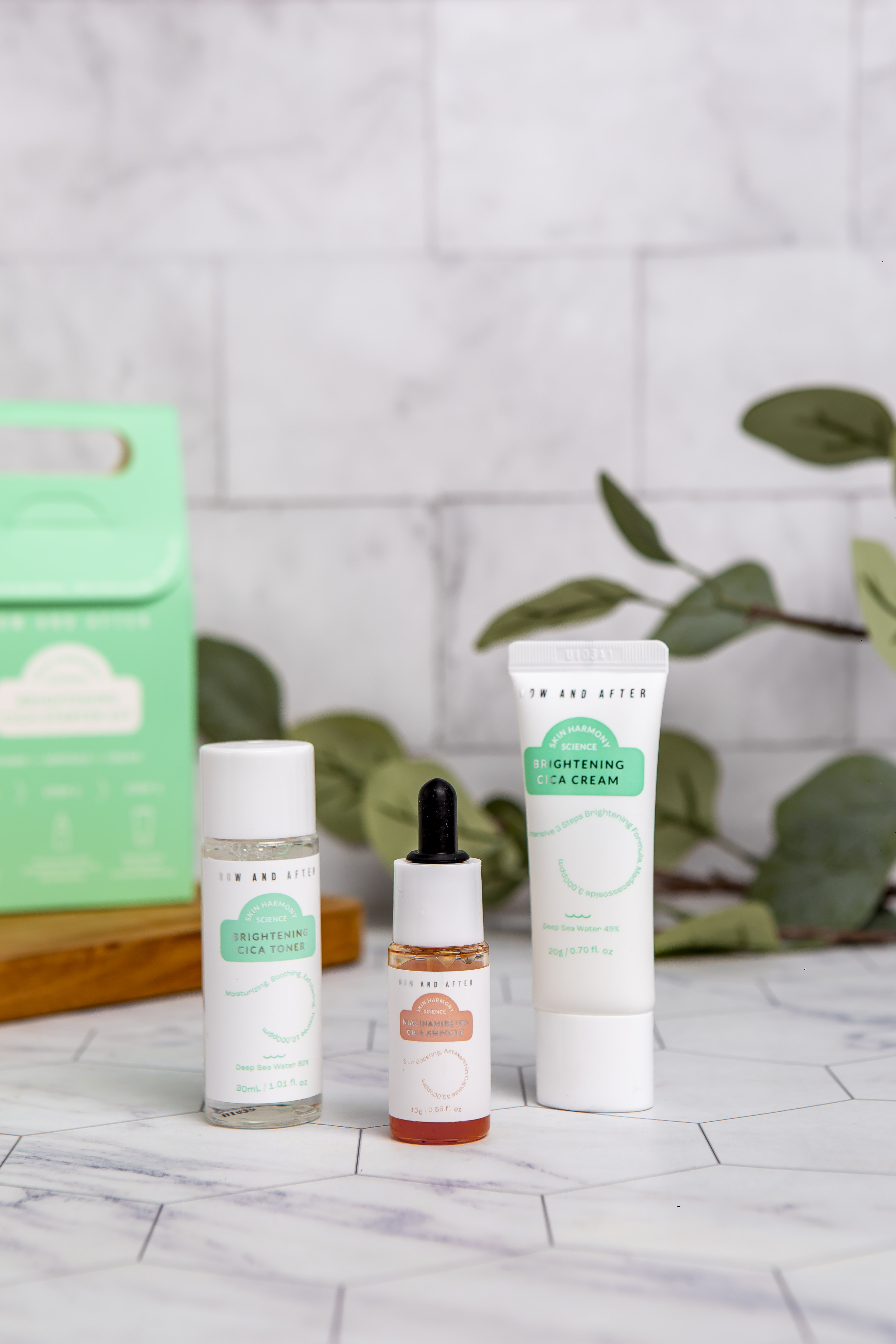 Now and After Cica Brightening Starter Kit