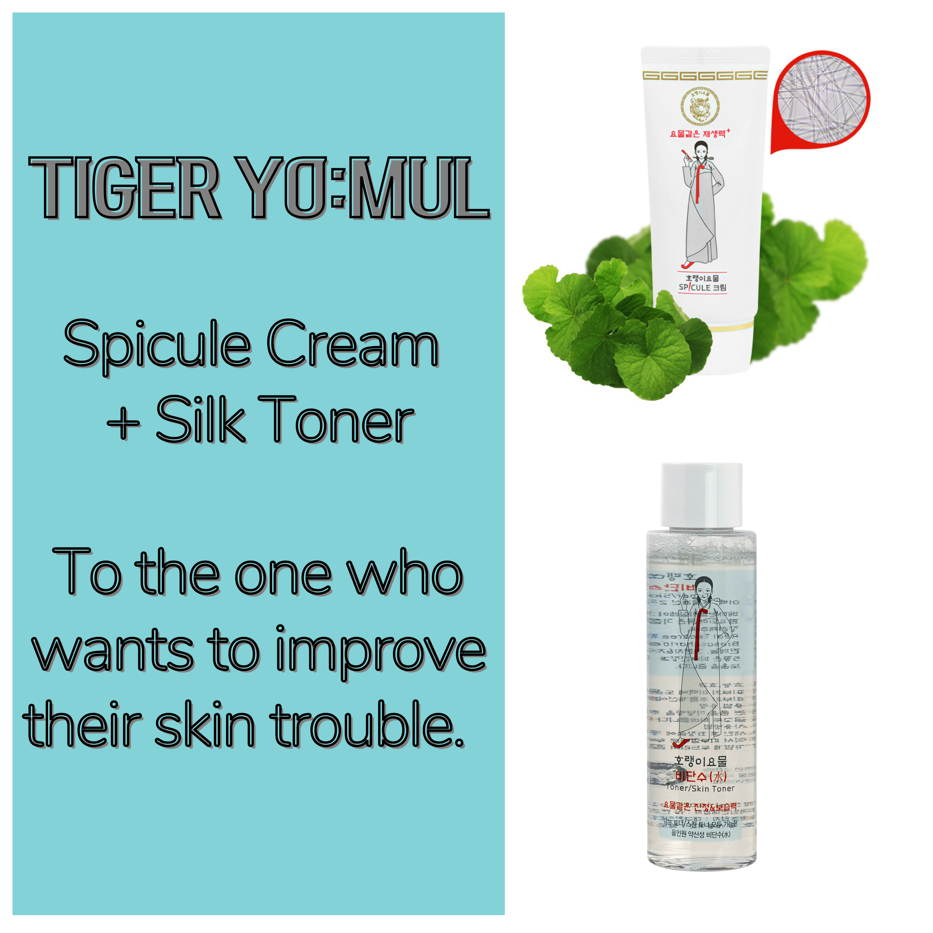 Tiger Yomul Spicule Cream + Silk Toner Set